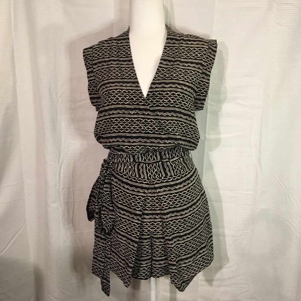 Madewell Black and White Shorts Romper